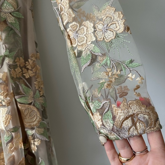 Monique Lhuillier Embroidered Floral Dress size 6 - Picture 4 of 12